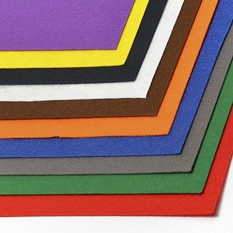 картинка 5 наборов листового фетра (жесткий), толщина 1 мм, 10 л./уп., цвета ассорти от магазина Стежочек