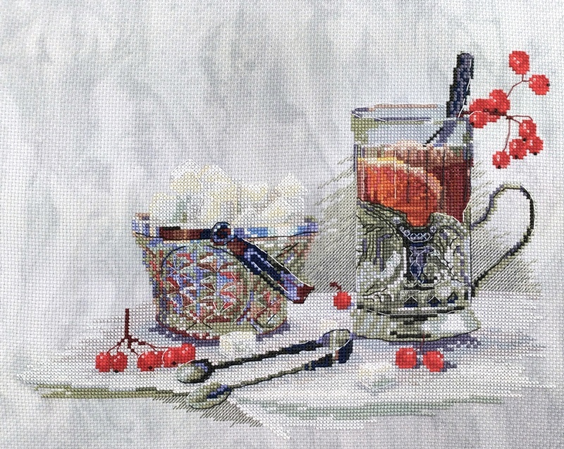 картинка Набор для вышивания "Чай с калиной" от магазина Стежочек
