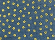 картинка Ткань джинсовая "Цветок-1", цвет синий/жёлтый от магазина Стежочек