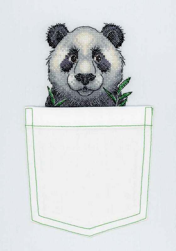 картинка В-241 Набор для вышивания на одежде "Веселая панда" от магазина Стежочек