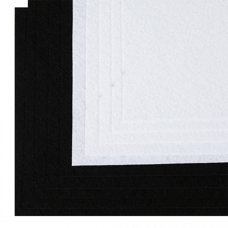 картинка Набор листового фетра (жесткий), толщина 1 мм, цвет черный/белый, 10 л./уп. от магазина Стежочек