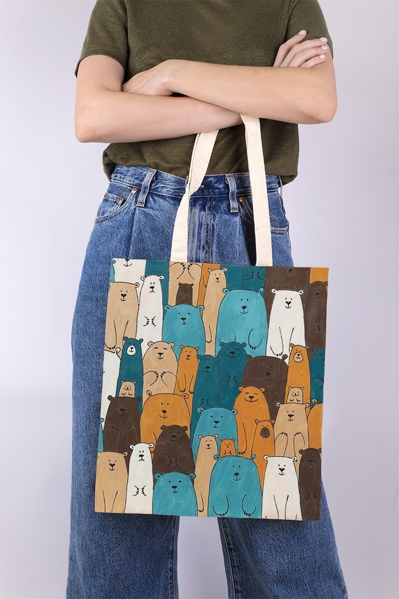 картинка Раскраска на сумке "Милые медвежата" от магазина Стежочек