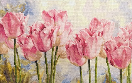 картинка Набор для вышивания "Розовые тюльпаны" от магазина Стежочек