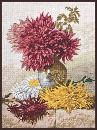 картинка Набор для вышивания "Хризантемы" от магазина Стежочек
