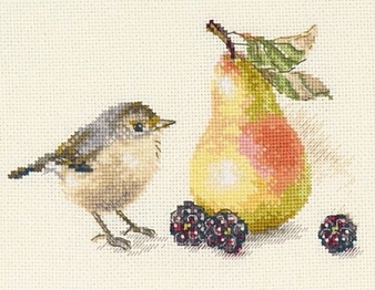картинка Набор для вышивания "Птичка и груша" от магазина Стежочек