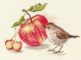 картинка Набор для вышивания "Птичка и яблоко" от магазина Стежочек