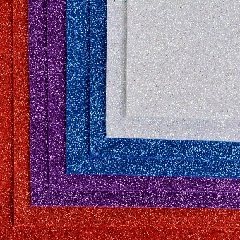 картинка Набор листового фетра (глиттерный), толщина 1,4 мм, 8 л./уп., цвета ассорти от магазина Стежочек
