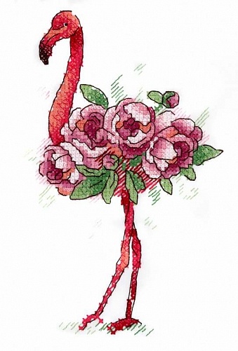 картинка В-254 Набор для вышивания на одежде "Фламинго" от магазина Стежочек