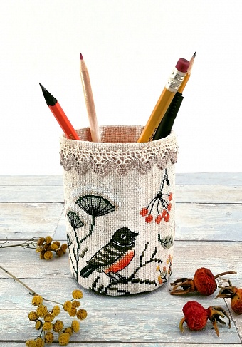 картинка Набор для создания карандашницы "Птички" от магазина Стежочек