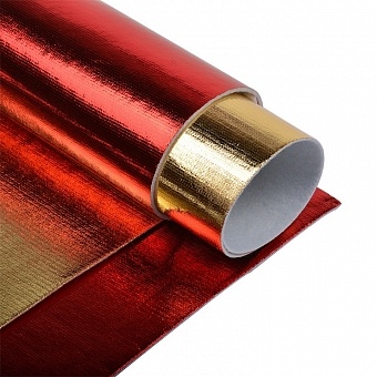 картинка Набор листового фетра (металлик), толщина 1,4 мм, 4 л./уп., цвета красный/золото от магазина Стежочек