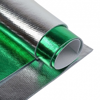 картинка Набор листового фетра (металлик), толщина 1,4 мм, 4 л./уп., цвета зеленый/серебро от магазина Стежочек