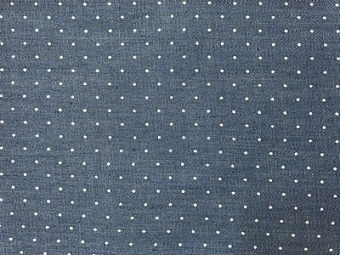 картинка Ткань джинсовая "Горошек маленький", цвет синий от магазина Стежочек